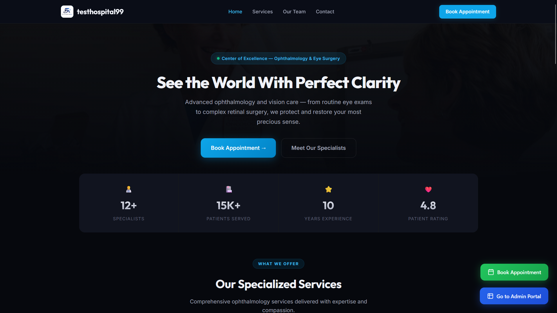 Live Hospital Website